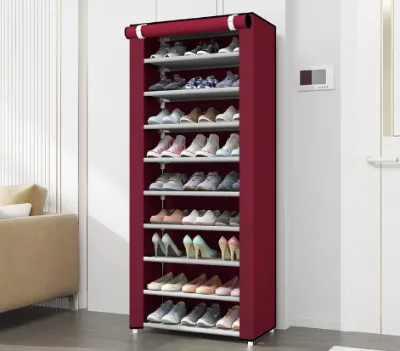 High Quality 10 Tiers Cheap Shoe Rack Cabinet Folding Portable 10 Shelf Shoe Rack