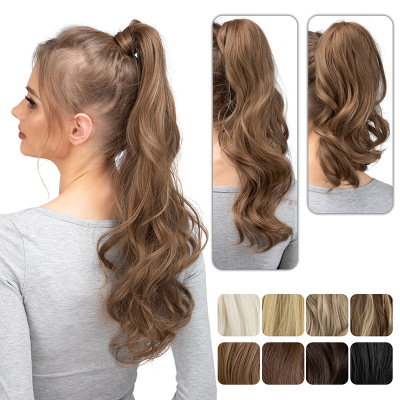 Hot-Selling Comfortable Breathable Natural Long Curly Hair Large Waves Long Hair Wrap-Around High Ponytail Wig