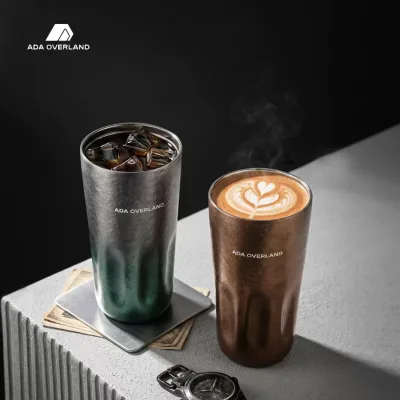 ADA Overland 500ml Pure Titanium Single Wall Cup Ultralight Food Grade Modern Mug for Coffee Beer Water Camping Travel
