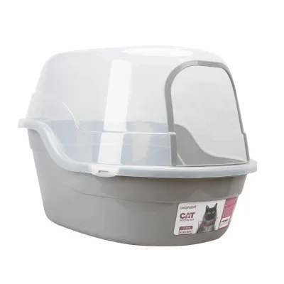 Hooded Cat Litter Box Super Large Space Cat Litter Box Cat Toilet Has Door for Easy Access Surrounding Transparency