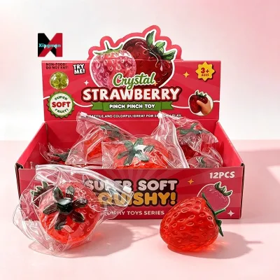 Vaseline Strawberry Squishy Simulation Fruit Kneading Music Decompression Gift Vent New Explosions