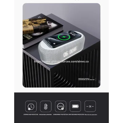 Factory Price Customized Design Wireless Charger With Digital Alarm Clock Temperature Wireless Charging