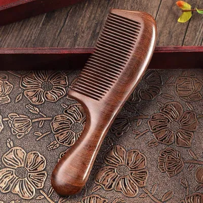 Premium South American Sandalwood Comb Craft Solid Wood Long Handle Comb Women Long Hair Styling Wooden Gift Combs