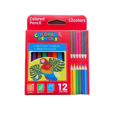 Promotion Mini Custom Logo Basswood Hb Pencils Hexagon Kids Drawing Mini 12 Color Pencil Set for Children