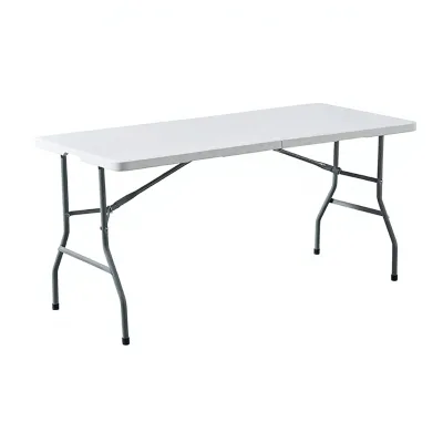 18 Meters Outdoor Plastic Folding Rectangular Table White Injection Molding Conference Table Dining Hall Hotel Tables Chairs