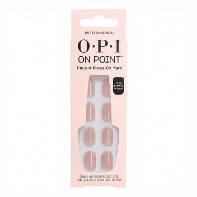 For Point Press Nails | Short Round Plastic Press-On Nails | 24 Count with Nail Glue | Long Lasting Reusable Non-Damaging