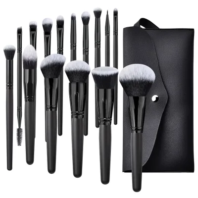 15 Black Makeup Brush Set Makeup Tools High Quality Vegetarian Cruelty-free Cosmetics Professional Single Makeup Brush
