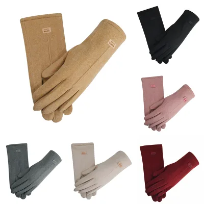 Soft Dralon Touchscreen Gloves, Multi Color in Stock, Ladies Custom Winter Warm Gloves
