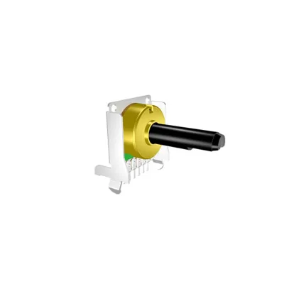 F165K Vertical Pins Dual Gang Variable Resistor Plastic Shaft Potentiometer With Clicks