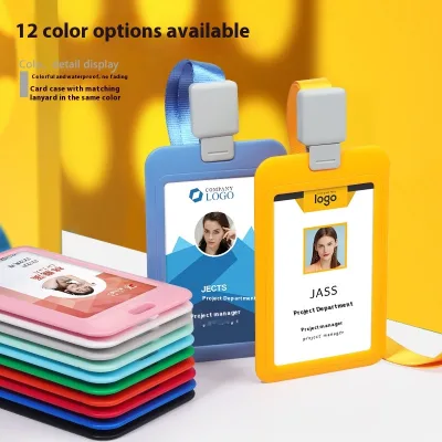 FTC LD-002 Eco-friendly Factory Direct Colorful Vertical Plastic ID Card Badge Holder Custom Fashion Lanyard Accessory Secure