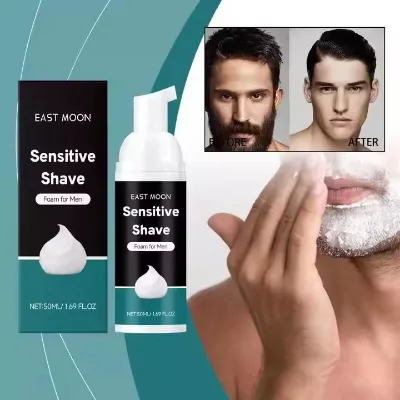 East Moon 50ml Face Hair Remover Shaving Mousse or Beard Care Natural Rich Foaming Shaving Mousse Softening Beard