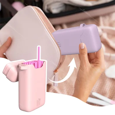 Easy to Carry Travel Outdoor Cosmetic Makeup Accessories Organizer Eyelash Tools Masaca Lip Brush Silicone Storage Box Holder
