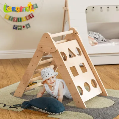 Modern Wooden Indoor Climbing Structure for Toddlers and Preschool Kids