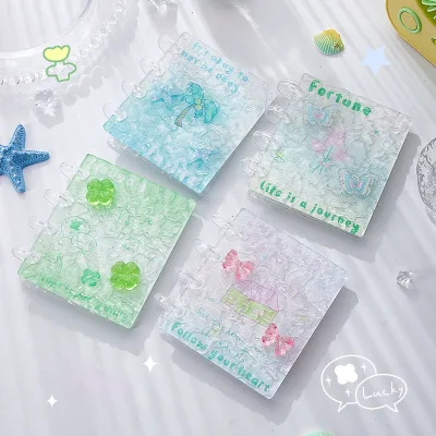 High Quality 3inch Mini Acrylic Idol Photo Album Mushroom-Button One-Grid Card Album Water Ripple Pattern Small Card Holder