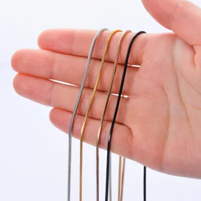 Titanium Steel square Snake Collarbone Chain Necklace Bracelet Accessories Gold and Silver Black Stainless Steel Chain