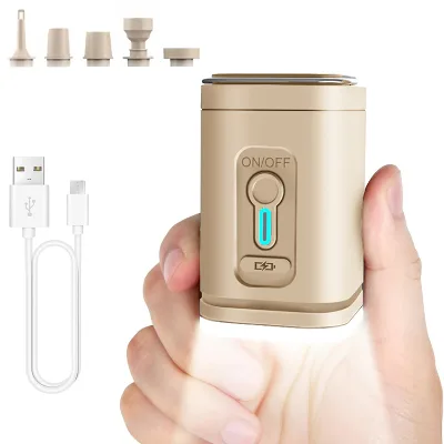 Portable Pocket Air Pump with Camping Lantern USB Rechargeable Mini Air Pump with Battery