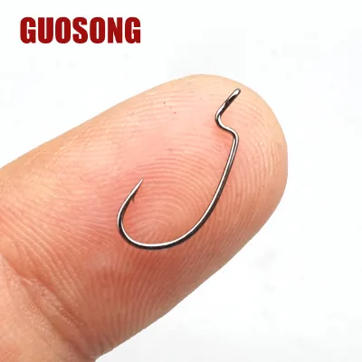 High Quality 4# 6# 8# 10# Mini Soft Plastic Bait Worm Hook Wide Belly Small Crank Bass Fishing Hoooks