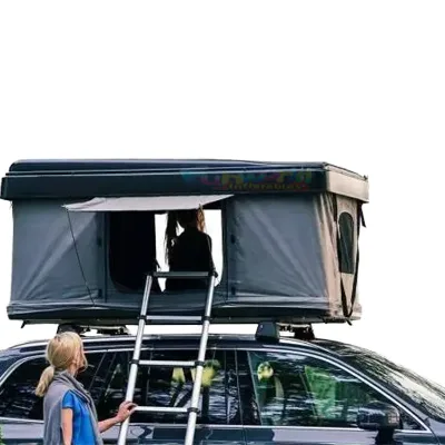 2026 New Square Aluminum Alloy Hardtop Roof Top Tent Vertical Hydraulic Lift Four Season Offroad Camping One Bedroom Quick