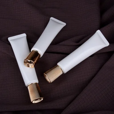 Long Slim Electroplated Gold Screw Cap Cosmetics Skin Care Customize White Round Package Tube