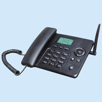 China Factory Dot Matrix Screen WiFi 2G GSM High Quality Voice Emergency Call Redial Large Phone Book Desktop Phone