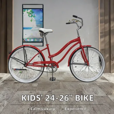 Factory Direct 26-Inch Steel Fork Single Speed Bicycle with Ordinary Pedal Boys and Girls Bike with Doll Seat Rear Pedal Brake