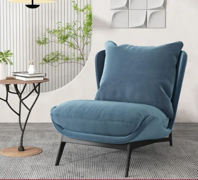 Modern Single Tiger Chair Factory Direct Lazy Sofa in Metal Technology Cloth for Living Room Bedroom Leisure Internet Popular