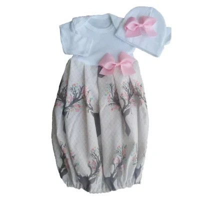 Fashion Design Cotton Newborn Gift Girls Baby Sleep Gown Outfit Princess Dress