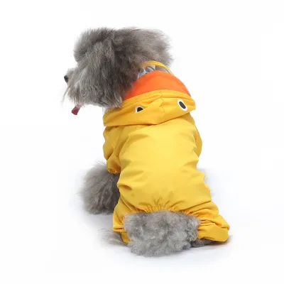 Best-Selling Reflective Dog Raincoat Small Dog Chest Back Print Pattern Duck Style with Pocket Tail Classic Style for New Year's