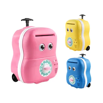 ABS Material Trolleycase Pull Rod Piggy Bank Kids' Suitcase Box Money & Banking Toy