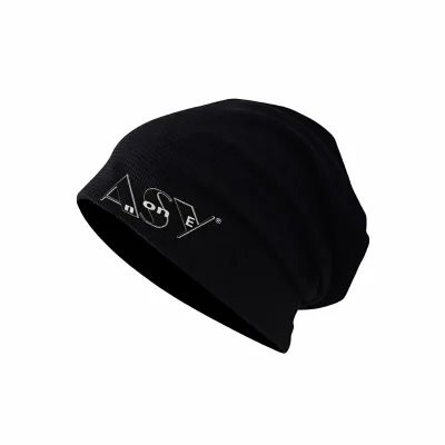 Oversize L/XL/XXL Wool Blend Satin Lined Jacquard Slouchy Beanie Unisex Casual Hat (Black) 58-60CM Head Circumference