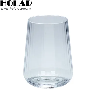 [Holar] Taiwan Made Wholesale Large Capacity Reusable 19oz Plastic Ribbed Wine Glasses for Party Cafeteria Outdoor