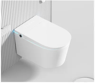 Luxury Suspended Smart Toilet One-Piece Design with Bidet Function LED Light Concealed Tank S-Trap Drainage for Hotel/Home Use