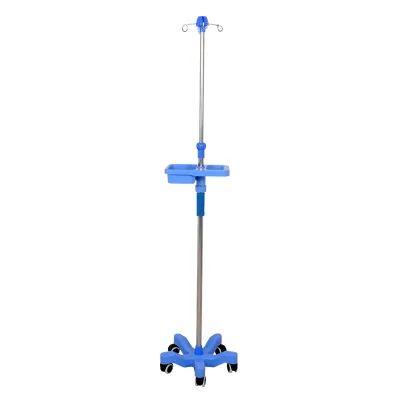 4 Hook Portable Hospital Drip Stand Foldable Iv Drip Stand for Sale