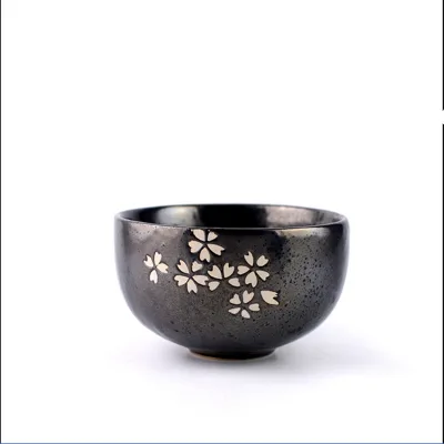 Japanese Cherry Blossom Sakura Pattern Ceramic Bowl for Making Matcha