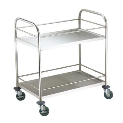 Stainless Steel Serving Trolley Four Tier Food Service Cart With Wheels