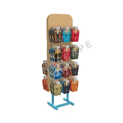 High quality factory customized shoes double side metal stand / display rack for slipper