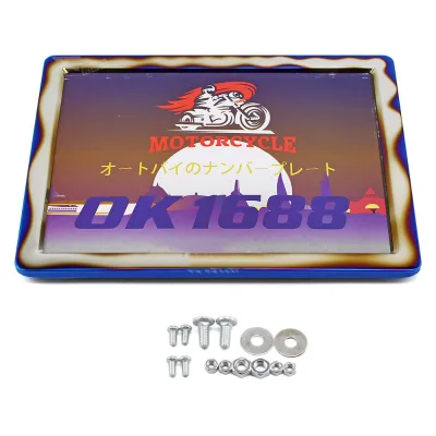 Thai Blue Modified Decorative License Plate Cover Frame for Motorcycles Thailand's Unique Design for Customized License Plates