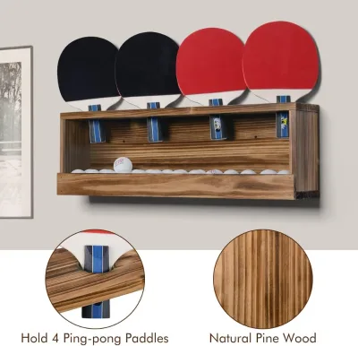 Wall Mounted Table Tennis Storage Rack Single Folding Ping Pong Paddle Ball Holder Organizer Tool One Layer Packaged Box
