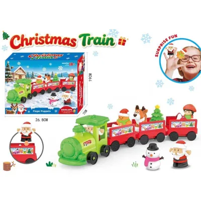 Kids New Year Gift Electric Toy Christmas Train Classic Toy Train with Puppets