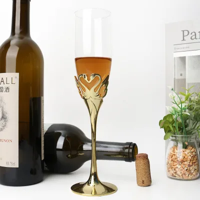 Swan Crystal Transparent Modern Fashionable Pint Wine Glass 500-1000ml Luxury Wedding Silver Gold