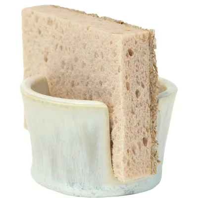 Ceramic Dish Sponge and Scrubby Holder or Bar Soap Holder for Sink