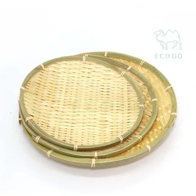 Natural Eco Friendly Handmade Bamboo Baskets Food Storage Basket Handmade Round Bamboo Weaving Sieve Woven Bamboo Basket
