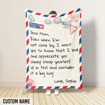 Hot Selling Mothers Day Gift for Mom From Daughter or Son Mon Letter Blanket for Birthday Gift for Her
