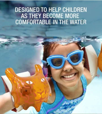 Cross-Border Thickened PVC Kids Swim Arm Bands - Tiger Pattern Inflatable Float Sleeves for Swimming Training