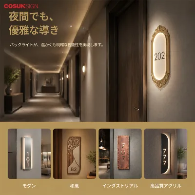 Simple Style Outdoor Door Plate Custom Logo Address Plaque for Japan Retail & Office