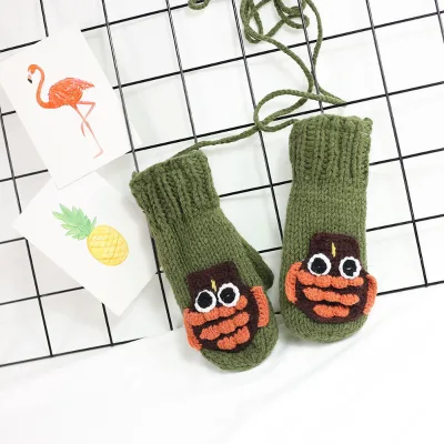Cute Cartoon Wool Soft Knitted Winter Gloves for Women-Durable Touchscreen Outdoor Fishing Sports Gloves Customizable Color Logo