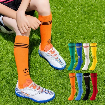 Children Soccer Socks Boy Girl Long Non-Slip Breathable Cotton Football Socks Kids Athletic Training Sport Jacquard Socks