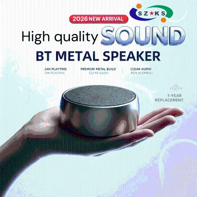 BS01 Mini Metal Wireless BT5.0 5W Speaker Portable 3D Stereo Subwoofer Support AUX TF Card APP Control Home Outdoor Travel Box