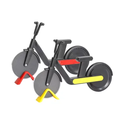 Stainless Steel Household Pizza Cutter Charming Bicycle-Shaped Pizza Cutter Food Pizza Cutting Kitchen Tool