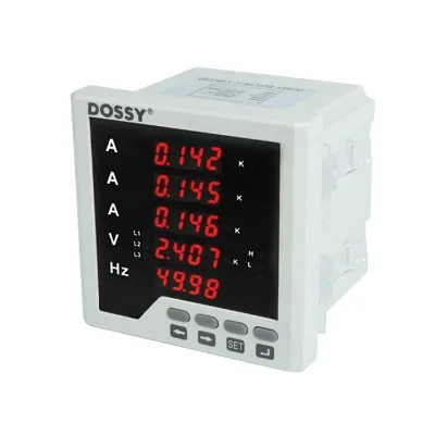 Three-Function Digital Ammeter Multifunction Electric Meter Volt/Amp/Hz/Watt Display Digital Only